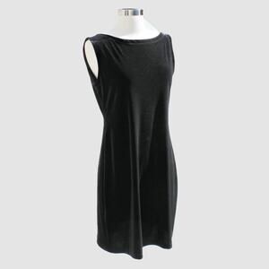 Allen Allen USA Women's Black Velvet Dress Sleeveless Holiday Festive Size M